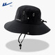 Pull back hat men's sun hat summer large brim outdoor cycling fisherman hat fishing sun hat women's mountaineering sun hat black