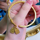 Zhiyu Yunxiang 999 Fußball Gold Worte Gold Armband Frauen friedliche freudige elegante Augenbinde Eröffnung Armband Geburtstag Geschenke Geschenke für Frau Jiyan Armband Gold ungefähr 50g