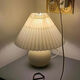 Yaotai Nordic bedroom room pleated atmosphere dimming table lamp ins high-looking Internet celebrity girl dormitory study bedside lamp beige table lamp button switch monochrome warm light plug