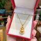Holy glass gold necklace 18K women's ancient gold Chopin chain 3D hard gold double-sided Fulu turning point diamond gourd pendant Chopin chain + gourd pendant