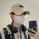 Meman hat men's spring and summer retro sun protection baseball cap three-dimensional letter embroidery face small sun protection baseball cap women khaki-R mark single size adjustable (54-60cm)