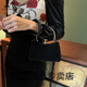 Kangaroo Dinner Clutch Bag with Cheongsam Autumn and Winter New Clutch Bag Rhinestone Dinner Small Bag Black Handbag with Bare Body Black