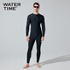 WATERTIME/Shuichuan Men's Swimsuit Swimsuit One-piece Wetsuit Beach Pants Anti-Embarrassing Swimsuit Black Silver L
