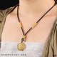 Beautifully made black necklace rope hand-woven rope Hetian jade jade gold jade pendant safety buckle pendant lanyard hanging neck for men and women 2mm black 1 piece
