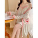 Danyuting Strawberry Bear suspender pajamas women's spring and autumn summer chest pad nightgown sexy nightgown two-piece set home clothes women 9901 skirt two-piece set strawberry bear - pink one size m 160