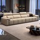 YouMingJia Sofa Living Room Italian Minimalist Style Leather Sofa Small Apartment Modern Simple Straight Row Sofa Living Room 2026 New 3.2m Five-seater Pine Wood Visible Frame Deluxe Edition Thickened 2.8mm First-layer Cowhide + Latex Cushions