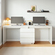 Quanyou Home Bedroom Furniture Double Computer Desk Bookcase Set Primary School Student Study Table Living Room Long Table Desk