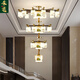 Heliang nuevas lámparas de sala de estar de lámparas chinas, todas las maderas de cobre sólida, faros delanteros de construcción de dúplex de alta gama, comedor, estilo chino 9906 Qianlijiangshan-Copper+Wood+Iron+Jade-10 Heads