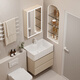 El gabinete de baño Tezzog es ultra estrecho 30 ancho de doble cajón doble de apartamento pequeño lavabo de cerámica Baño Integrado Baño Mini Washbasin [Basin ancho] 4837 Cajón doble gabinete principal (sin espejo)