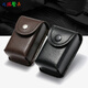 
Folding glasses box pure cowhide wearable belt Folding reading glasses glasses box head layer cowhide genuine leather feel anti-pressure black