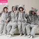 
Modal thickened parent-child one-piece pajamas for family three-person coral velvet autumn and winter children's flannel anti-kick quilt sleeping bag velvet - one-piece zipper - YPF3893 pocket wood M size [high 160C weight 95 Jin [Jin equals 0.5 kg]]