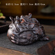High-end purple pottery tea pet boutique Pixiu Golden Toad can raise fortune toad tea play tea table decoration purple clay tea pet ornaments Purple pottery fortune golden toad