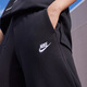 Nike women's mid-waist wide-leg sweatpants spring thin velvet knitted casual embroidery NIKE CLUB FB2728 010 black/white M