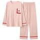 Cotton pajamas for women in spring and autumn new style pit strip round neck pullover long sleeve trousers home suit can be worn outside MXL-ZWF9923 XXL code-suggested 120-140Jin [Jin equals 0.5 kg]
