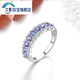 Bunying Tanzanite Ring Women's Versatile Ring Natural Colored Jewelry Gemstone 925 Silver Inlaid Jewelry Accessories No. 13