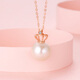 Fire shell 18K gold pearl crown pendant color gold rose gold gold color pearl pendant clavicle Chinese Valentine's Day gift 18K gold yellow (separate pendant)