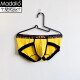 Modal single pair of briefs for boys with U-convex personality, mid-low waist and sexy men's breathable mesh summer thin quick-drying 908-skin color T-shaped M