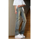 Mode Handu Jeans Herren Frühlings- und Herbst Sommergürtel Cleanfit American Hosen Herren -Vibe Style Light Loft Casual Hosen Zement grau G841 L