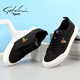 Shachi sports canvas shoes men's autumn casual shoes embroidered soft sole breathable lightweight trendy lace-up shoes men black S1231032A 42