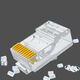 10p10 Core Crystal Head RJ48 Netzwerkkabelanschluss 10P10C Scan-Waffenanschluss Gold-plattiert zehn Kernnetzwerkstecker 50 Unschirm [S1048]