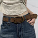 Wan Jiazhen American belt men's belt y2k female 2024 new style young hot girl with skirt high-end trendy retro brown brown unisex