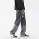 GENIOLAMODE jeans men loose straight pants men American retro trend gradient trousers men teenagers versatile wide-leg black gray-5009 XL