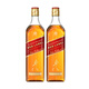 Johnnie Walker (Johnnie Walker) Escocia Whisky Whisky Whisky Black Black Brand de 12 años Highland Space Irey Bottle Original Bottle Imported Johnnie Walker Red Card 1000ml*2 botellas desnudas Bottle