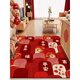 Chuangjingyi selected entry floor mat, entry door light luxury high-end entrance door floor mat pvc wipeable no-wash entrance door carpet red leather-Xinxiangshi orange horizontal spread 60cm*120cm