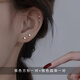 Qian Sheng Yuan Pure Silver Earrings 9999 Pure Silver Miss Z S999 Earrings for Women 2024 New Earrings Earrings for Sleeping No Picking Earrings Square + Round Beads Silver Two Pairs (Price of 4)