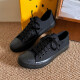 Tehaochuan Frühling Neue Mode All-Black Casual Board Schuhe Canvas-Schuhe atmungsaktiv und All-Match Sports Schuhe Student Anti-Slip-Kee-Resistant Herrenschuhe 6621 All-Black 42