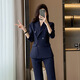 Gesaiya business formal women's long-sleeved suit suit women's double-breasted professional suit spring, autumn and winter interview commuter suit black jacket + B259 bell bottoms XL