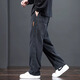Woodpecker pants men's casual pants spring, autumn and winter new corduroy loose sportswear men's pants plus velvet wide-leg straight pants 509 blue gray plus velvet L /*110-125Jin Jin equals 0.5 kg