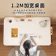 
New appearance computer desk lift desk home study desk small apartment writing desk office standing workbench XZ01 [120*60cm] hand-crank lift-Elegant white