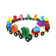 Train numérique magnétique Blocant Blocing Car Educational Children's Wooden Toys pour 1 à 3 ans Babies Early Education Toys [Thème du zodiaque] 13 trains magnétiques