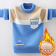 No. 1 children's clothing boy's sweater winter clothes new style children's pullover plus velvet thickened warm medium and large children's boy's thread elementary school students red plus velvet 160 weight 85 Jin [Jin equals 0.5 kg] or less