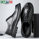Cartelo Crocodile (Cartelo) Top Sawewer Saweer Zapatos para hombres para negocios Spares de cuero casual gruesas para hombres que aceleran a mano zapatos de cuero para hombres de hombres 9710 Negro 44