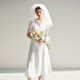 Fan Silan French age-reducing first love white skirt for women in summer 2024 new style collar dress 24FS12056 white S