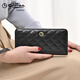 Jinlilai Wallet Damen Long Leder Reißverschluss Clutch Clutch 2025 Einfache Brieftasche Trendy Clutch Clutch Geschenk für Frau Mobiltasche Schwarz [offizieller Straight Shipping. Eine falsche eine feine Sache zehn] kleine Tasche