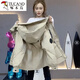 Holzspecker -Baumwollgebühr. Frauen 2024 Frühling und Herbst Neue Parker mittelgroße Arbeitspeakwebe Cassiem Taille Windmantel Baumwoll Beige dünne Baumwolle L 116-130jin [Jin gleich 0,5 kg]