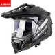 LS2 Carbon Faser Offroad-Zughelm-Motorradhelm Männer und Frauen Motorrad vier Jahreszeiten Anti-Fog Dual Lens MX701 Kohlefaser 6K-Gloss Black XL (57-58)