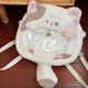 QUEEN TRIP cute plush kitten pain bag backpack Japanese jk sweet girl two-dimensional transparent small food grain bag white kitten backpack