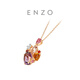 Chow Tai Fook ENZO Garden Series Colorful Gemstone Diamond 18K Gold Pendant Gift Silver Chain Women EZV5805 Gift Silver Chain EZV5805