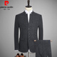 Pierre Cardin Chinese tunic suit for young men Chinese stand collar suit men's Chinese style Tang suit Chinese woolen jacket men's knitted 6622-dark gray-single top 2XL 185-suitable for 145-155Jin Jin equals 0.5 kg