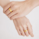 Chow Tai Fook moon pure gold gold ring women's single open ring couple model (labor cost 220) F222593 gift pure gold about 5.10g