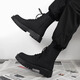 RXEX Martin Boots Herren Frühling und Sommer All-Match Dicke Sohle schwarze hochrangige Lederschuhe 2025 NEUE hochausgestellte Lokomotive Schneestiefel Herrenschwarz 42 260 mm