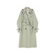 VEGA CHANG Trench Coat Coat Women's 2025 Spring and Autumn New Medium-length High-end Solid Color Coat Bean Paste Green M