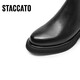 [90% nuevo] Sigatu Winter Chelsea Botas Botas cortas Botas de moda de tacón grueso Mujeres D9930DD3 Obsidian Black (Single) 37
