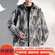 Muqibo (Muqibo) Barockjacke für Männer im Herbst und Winter Mode hübsches dunkles Muster Druck großer, vielseitiger loser Casual Stand Collar Jacke für Männer J683 Black XL [130-150jin [Jin gleich 0,5 kg]] tragbar