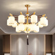 An Dengbao Living Room Chandelier New Chinese Style Dining Bedroom Study Room New 2025 Zinc Alloy Lighting Set 5009 6 Heads + Three Colors Light