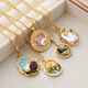 Liangxue 2025 new Chinese style high-end Monet garden oil painting style pendant necklace light luxury simple women's pearl clavicle chain N6018